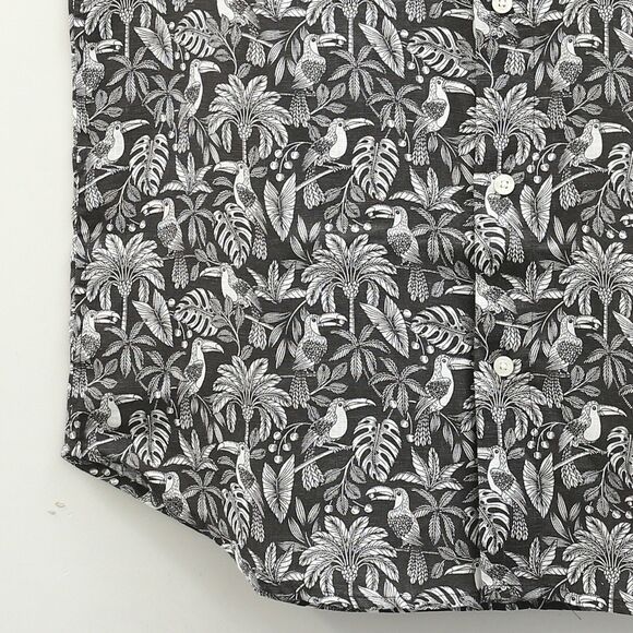 Bonobos Riviera Linen Short Sleeve Men's Shirt Print Tailored Fit Long L 283322 - Picture 8 of 11